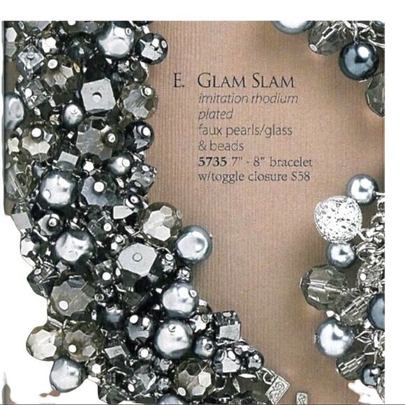 Premier Designs Grand Slam Crystal And Pearl Bracelet - Picture 1 of 8